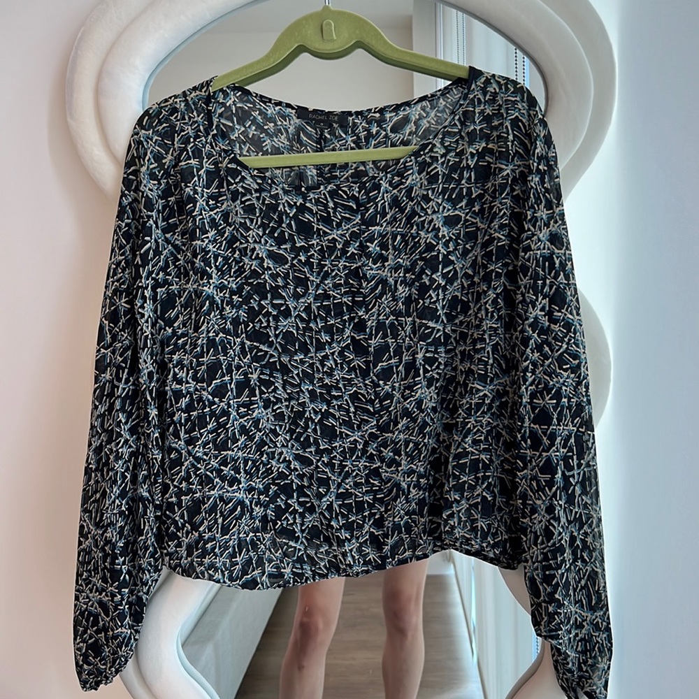 Printed balloon sleeve blouse